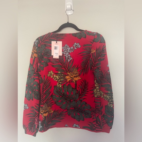 Aldo Martins Red Jacquard Wool-Blend Sweater US Size 8 (Med) NWT - Picture 4 of 7